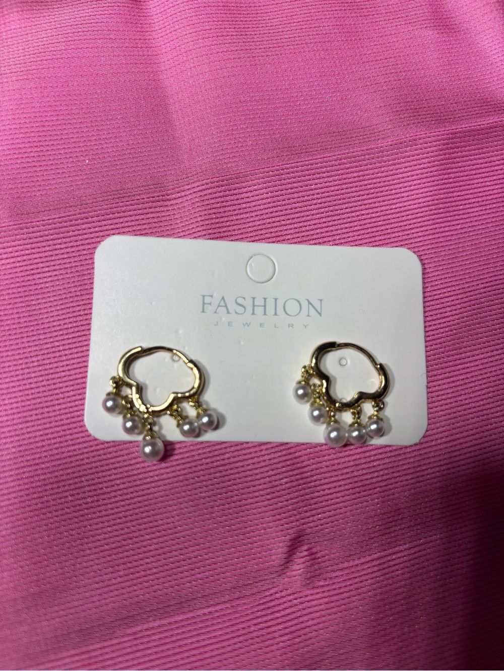 New Fashion Jewelry Gold Pearl Drop Hoop Earrings